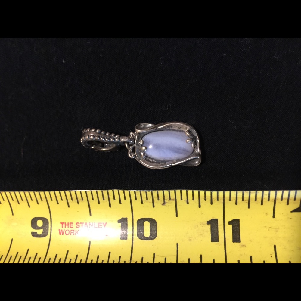 Blue silver tone pendant